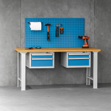 Werkstattcontainer, hängend, mit 2 Schubladen, blau