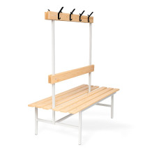 #16 BENCH 1000 DOUBLE AH │ Doppelseitige Sitzbank mit Rücklehne und Hakenleiste, 1000 mm