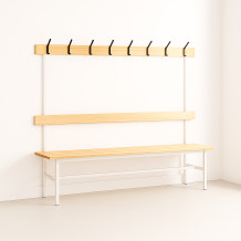 #16 BENCH 2000 AH │Sitzbank mit Rücklehne und Hakenleiste, 2000 mm