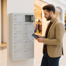 Schrank zum Laden von Mobiltelefonen mit 10 Fächern