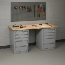 Arbeitstisch mit 5 Schubladen auf beiden Seiten, 1700 mm