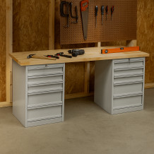 Arbeitstisch mit 5 Schubladen auf beiden Seiten, 2000 mm
