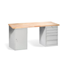 Arbeitstisch mit Schrank und 5 Schubladen, 1700 mm