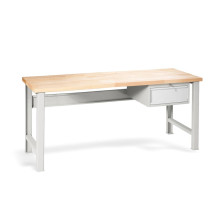 Arbeitstisch mit 1 Hängeschublade und festen Beinen, 2000 mm