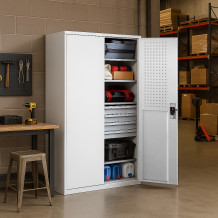 Werkzeugschrank mit hoher Tragfähigkeit, 4 Fachböden + 4 Schubladen