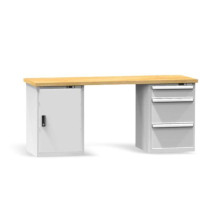 #29 HARDWORK CD3W – Pracovný stôl so skrinkou tromi zásuvkami, 2000 mm, nosnosť do 800 kg