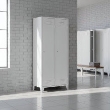 2-türiger Kleiderschrank mit Trennwand und Beinen