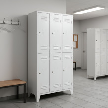 6-türiger Kleiderschrank mit kurzen Türen und Beinen