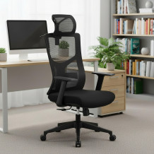 Bürostuhl mit Netzrückenlehne und Kopfstütze