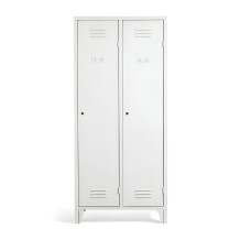 2-türiger Garderobenschrank mit Trennwand auf Füßen (zerlegt)