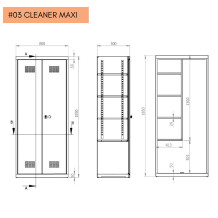 #03 CLEANER MAXI – Großer Putzmittelschrank, 1850/800/500