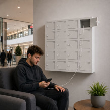 Schrank zum Laden von Mobiltelefonen mit 20 Fächern