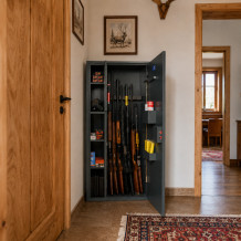 Waffenschrank für 7 Waffen, abschließbar mit Schlüssel, 1312/650/350 mm