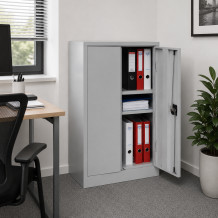 Niedriger Büroschrank für Dokumente, 600 mm breit, mit 2 Fachböden