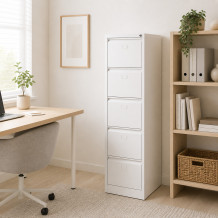 Aktenschrank weiß mit 5 Schubladen