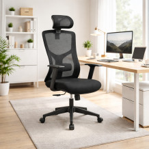 Bürostuhl mit Netzrückenlehne und Kopfstütze