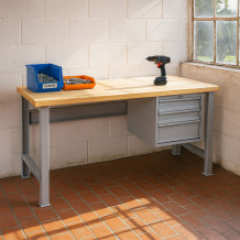 Arbeitstisch mit 3 Hängeschubladen und festen Beinen, 1700 mm