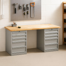 Arbeitstisch mit 5 Schubladen auf beiden Seiten, 2000 mm