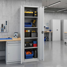 Universeller Werkstattschrank, 600 mm breit, mit 4 Fachböden