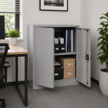 Niedriger Büroschrank für Dokumente, 800 mm breit, mit 2 Fachböden
