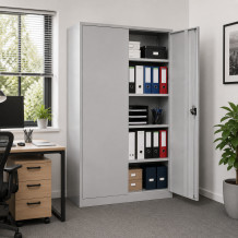 Hoher Büroschrank für Dokumente, 1200 mm breit, mit 4 Fachböden