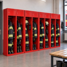 Feuerwehr-Garderobenschrank mit 2 Abteilen
