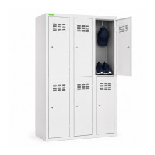 6-türiger Garderobenschrank mit kurzen Türen, mit Fachbreite 400 mm