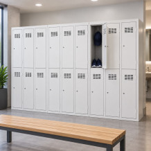 6-türiger Garderobenschrank mit kurzen Türen, mit Fachbreite 400 mm