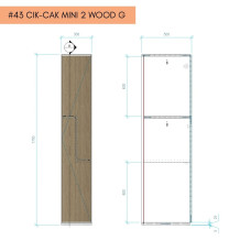 2-türiger Holz-Garderobenschrank mit Z-Türen, auf Gleitern