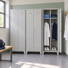 2-türiger Kleiderschrank mit Trennwand und mittiger Öffnung