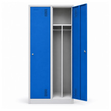 2-türiger Garderobenschrank mit Trennwand, blau (zerlegt)
