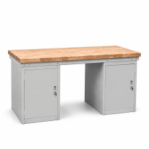 Werkbank mit Schrank auf beiden Seiten, Breite 1500 mm