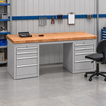 Werkbank mit 4 Schubladen auf beiden Seiten, #26 UNIBENCH L CD4CD4