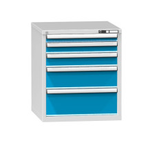 #29 CONT D5 WIDE BLUE -  Werkstatt-Schubladenschrank, breit mit 5 Schubladen, BLAU