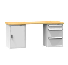 #29 HARDWORK CD3W - Werkbank mit Schrank und 3 Schubladen, Länge 2000 mm, bis 800 kg belastbar