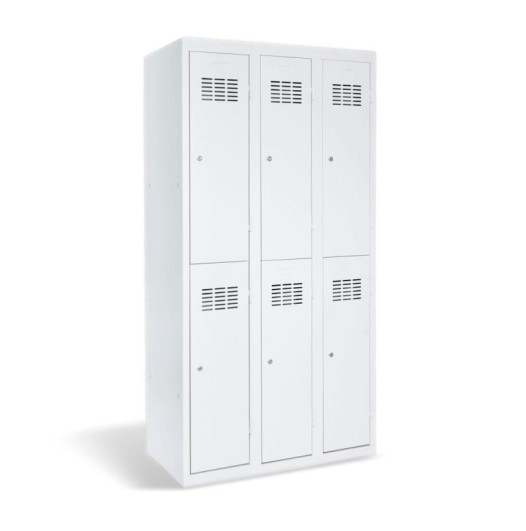 #03 MINI 6 – 6-türiger Kleiderschrank mit kurzen Türen, 1800/900/500 mm, RAL 1013