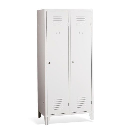 2-türiger Kleiderschrank mit Trennwand und Beinen