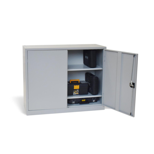 #03 STRONG WIDE MINI - Büroschrank oder Werkstattschrank für Akten mit 2 Fachböden, 1000/1200/420 mm