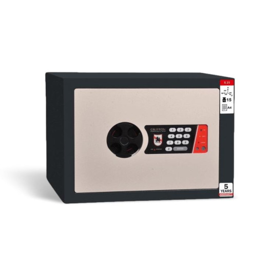#17 MINISAFE S25 ELECTRO - Mini Sicherheitsschrank schwarz - weiß, 350/250/260 mm