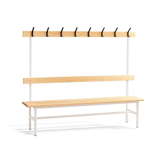 #16 BENCH 2000 AH │Sitzbank mit Rücklehne und Hakenleiste, 2000 mm
