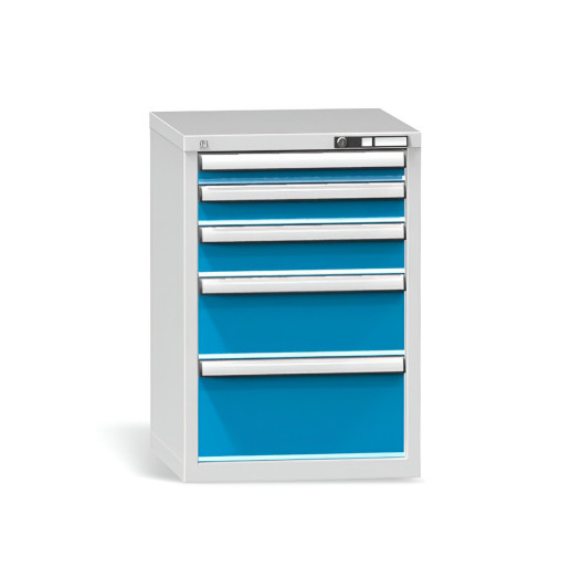 Werkstattcontainer mit 5 Schubladen, blau