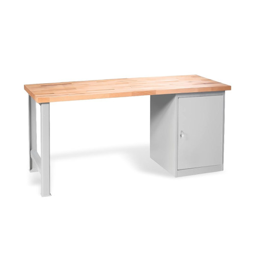 Arbeitstisch mit Schrank und 2 Regalböden, 2000 mm