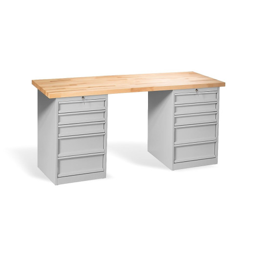 Arbeitstisch mit 5 Schubladen auf beiden Seiten, 2000 mm