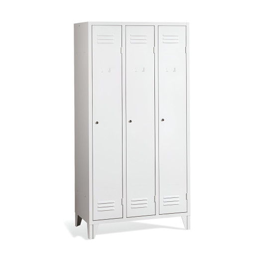3-türiger Kleiderschrank mit langen Türen und Beinen