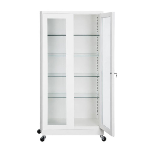 Medikamentenschrank mit 4 Glasböden und Rollen (zerlegt)