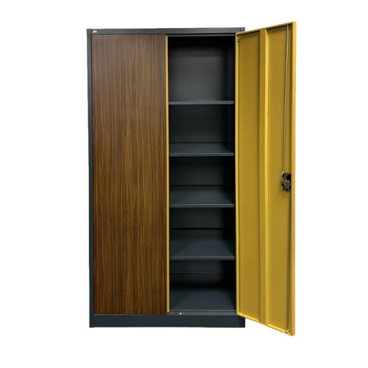 Büroschrank mit Dekor in dunkler Holzoptik (zerlegt)