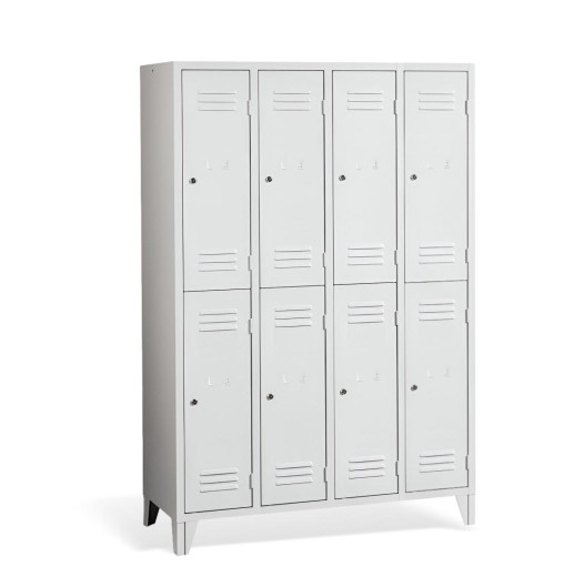 8-türiger Garderobenschrank mit kurzen Türen und Füßen