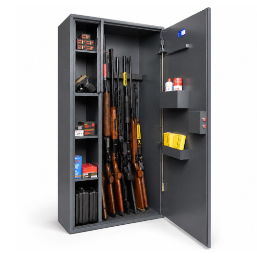 Waffenschrank für 7 Waffen, abschließbar mit Schlüssel, 1300/650/350 mm