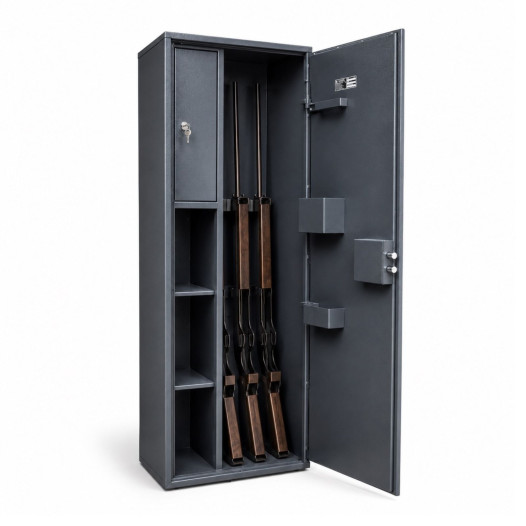 Waffenschrank für 5 Waffen mit Schlüsselschloss, 1300×470×350 mm