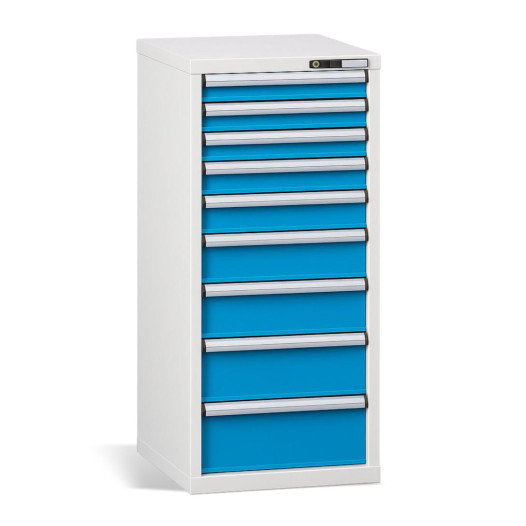 Werkstattcontainer mit 9 Schubladen, blau